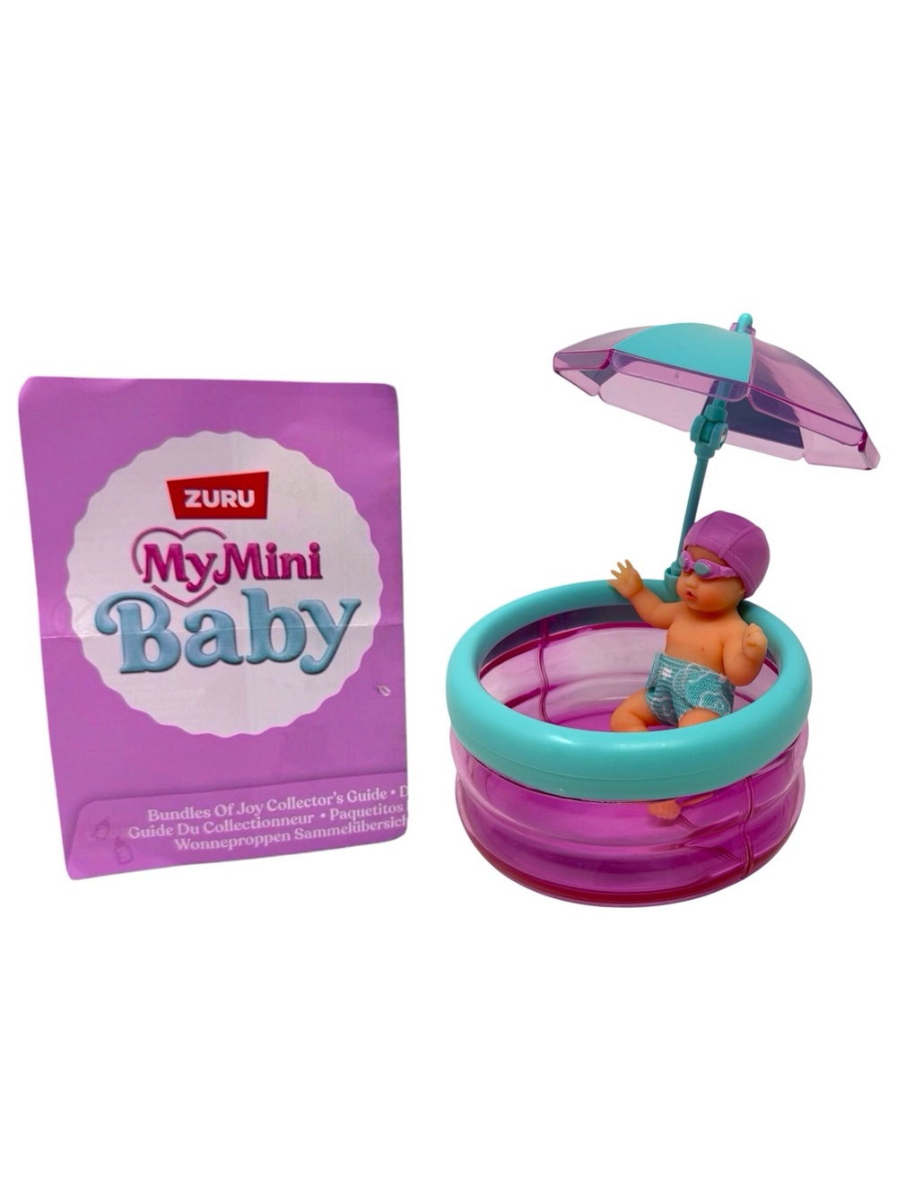 Zuru My Mini Baby Surprise Series Purple/Aqua Pool Baby W/swim Hat & Goggles